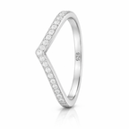 V-formad ring med stenar silver 925 Lamis