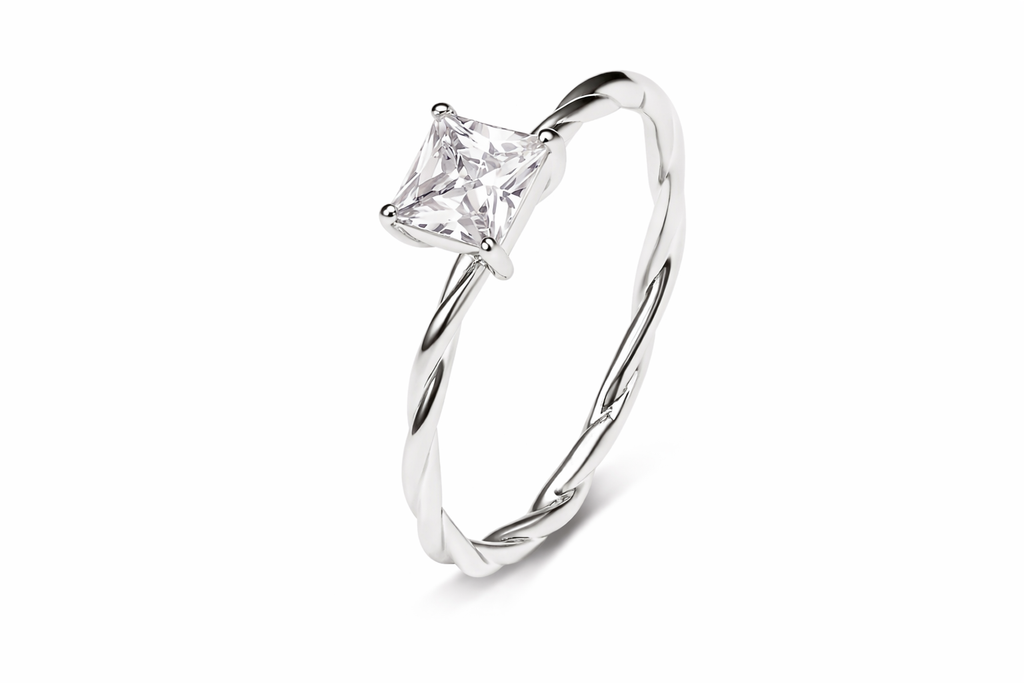 Trendig Geometrisk Ring i Silver med Zirkon