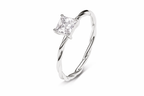 Trendig Geometrisk Ring i Silver med Zirkon