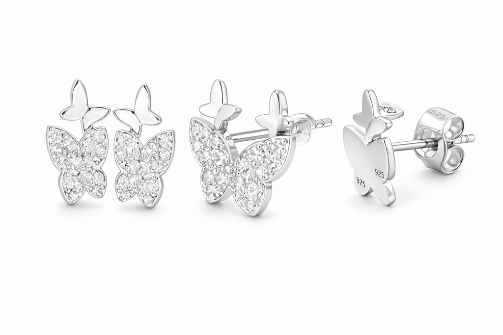 REETI 925 Sterling Silver Fjärilsörhängen