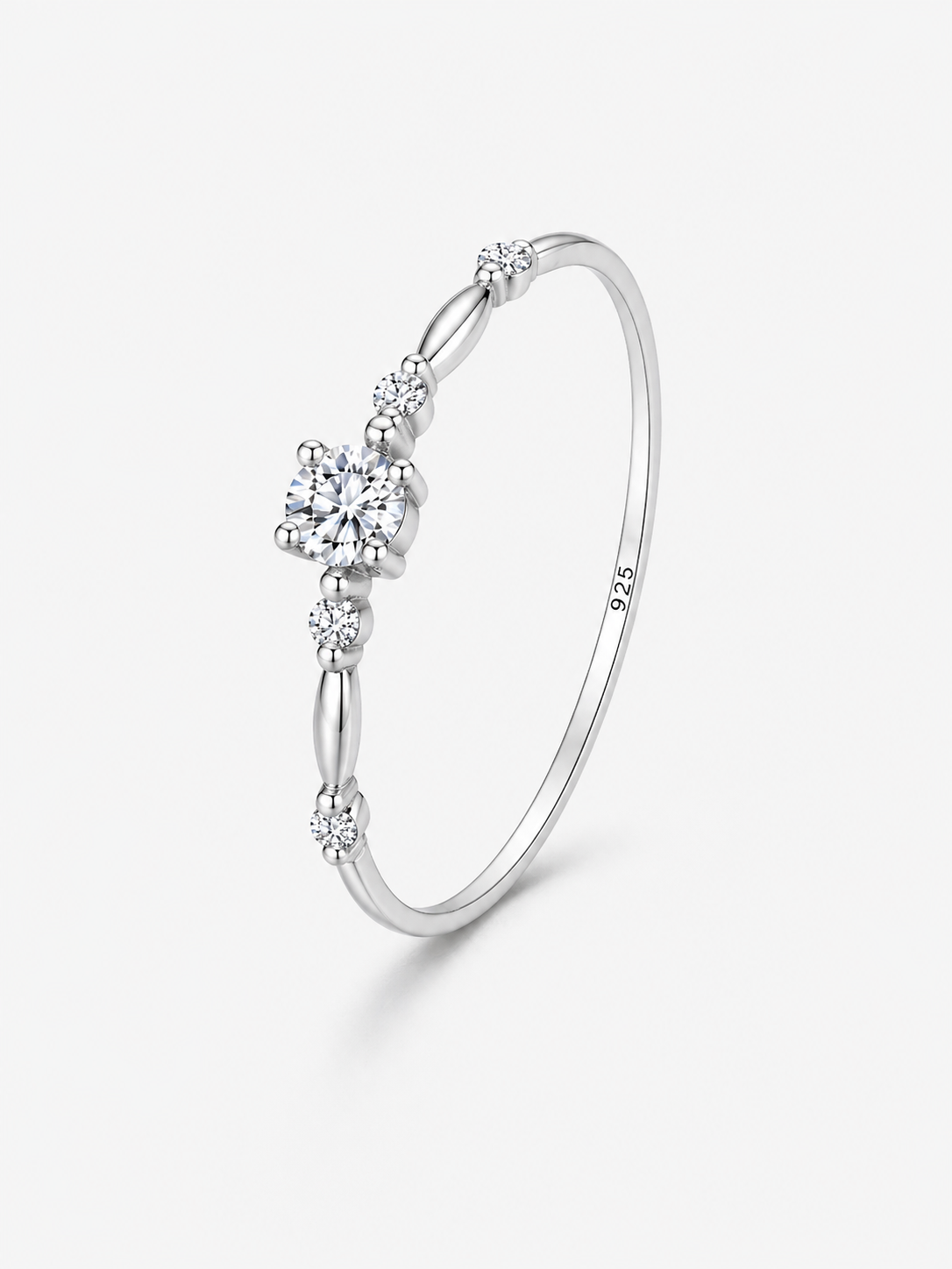 925 Sterling Silver Moissanit-Ring – Hjärtformad
