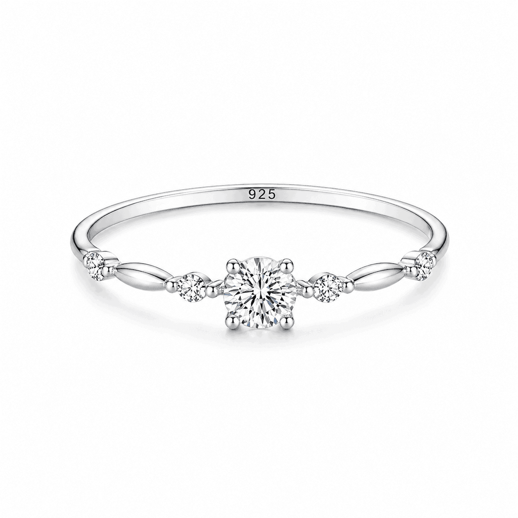 925 Sterling Silver Moissanit-Ring – Hjärtformad Lamis