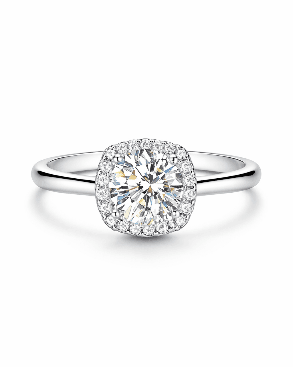 S925 sterlingsilverring med fyrklorad fyrkantig moissanit Lamis