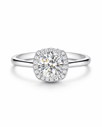 S925 sterlingsilverring med fyrklorad fyrkantig moissanit Lamis