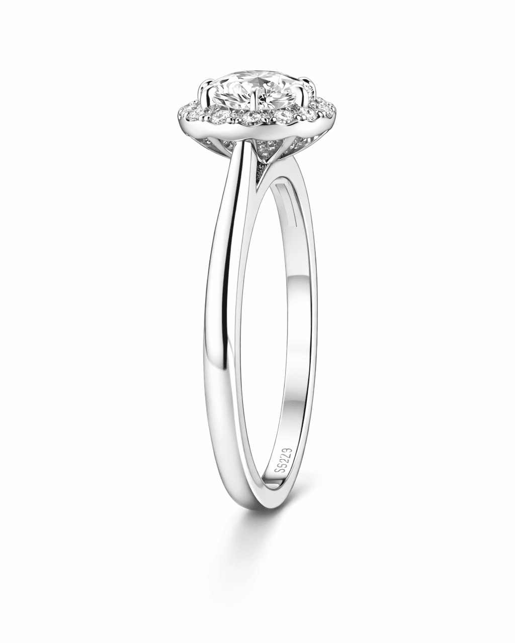 S925 sterlingsilverring med fyrklorad fyrkantig moissanit Lamis