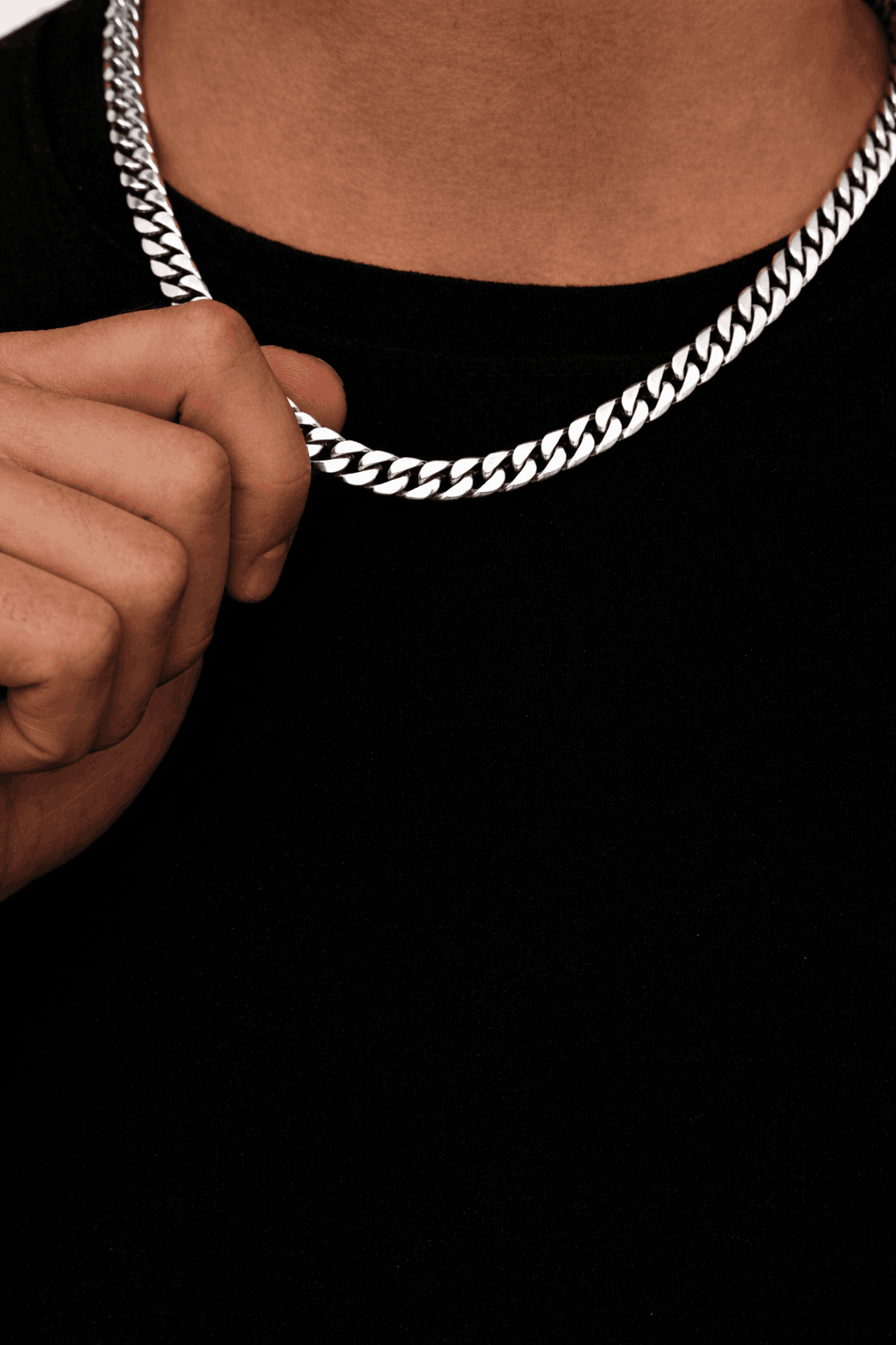 S925 cubansk kedjehalsband i silver Lamis