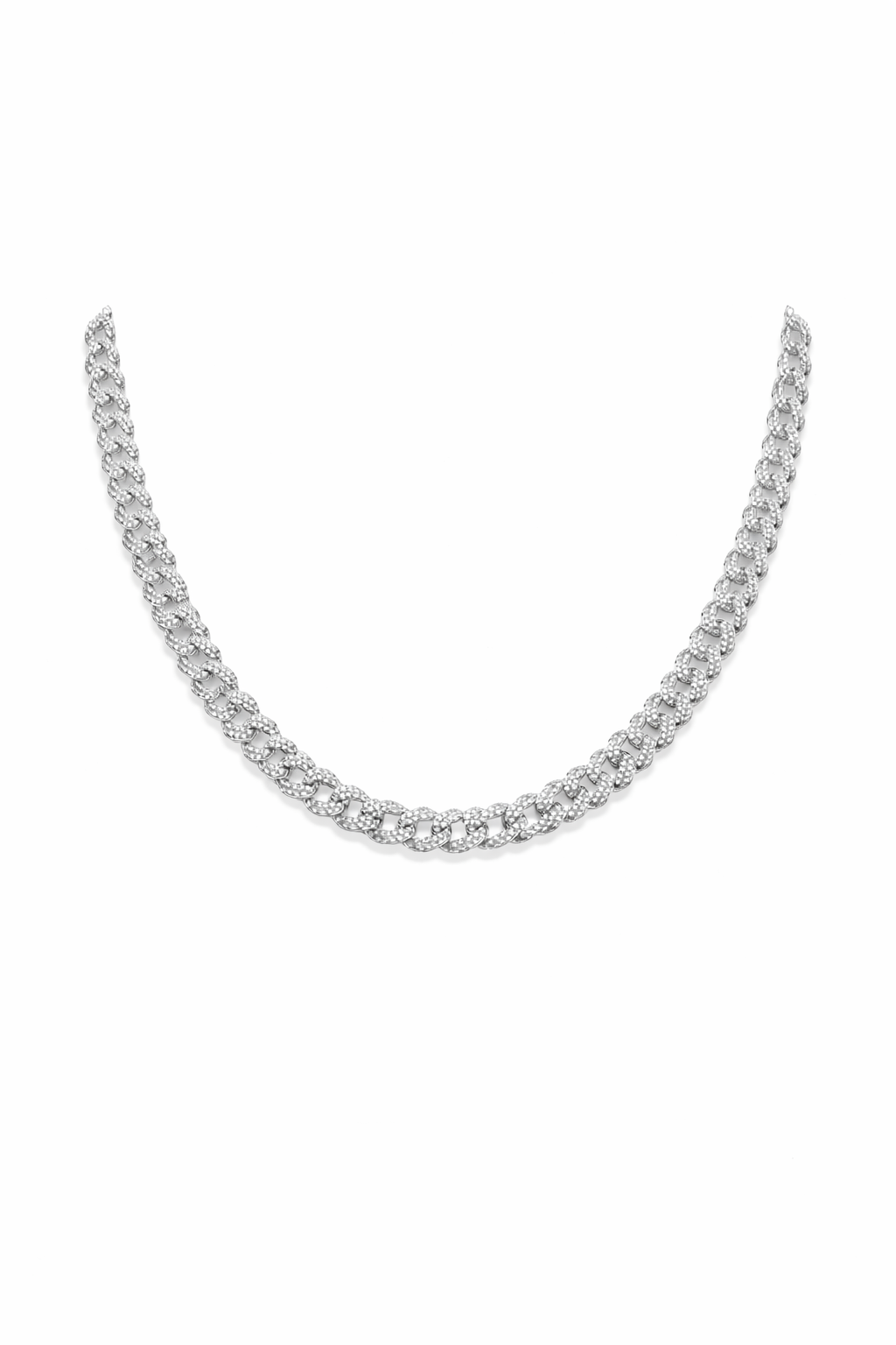 S925 sterlingsilverhalsband med infattade diamanter Lamis