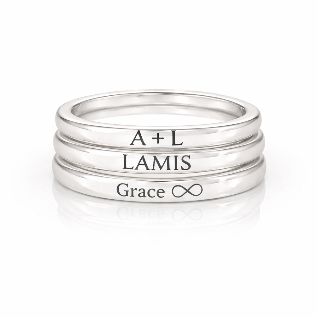 925-Silverring med Personligt Namn Lamis