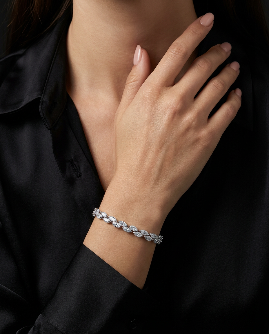 Litet Blad Zirkonarmband Lamis