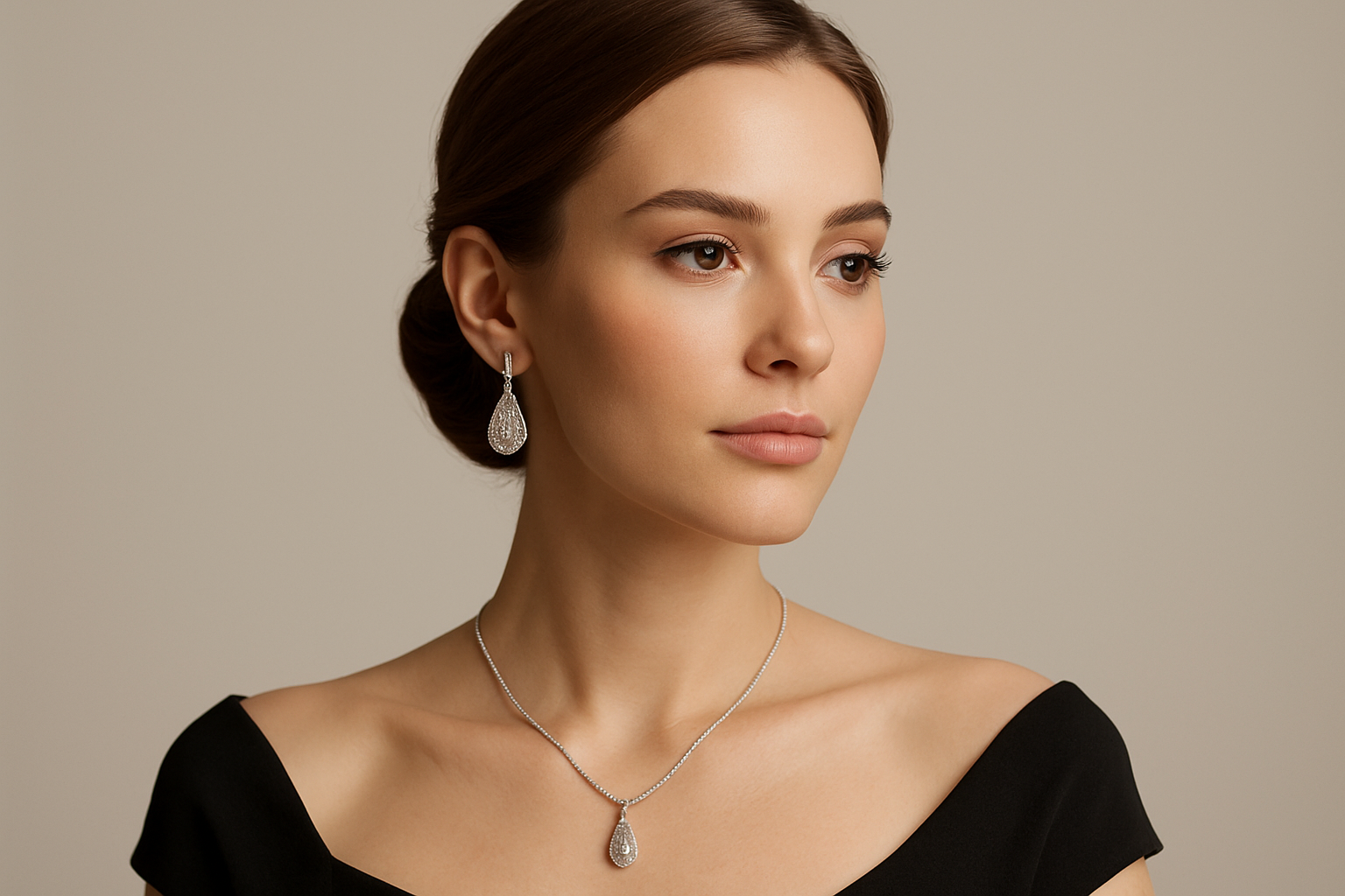 gör med örhänge o mer sexig men halsband var finnt 